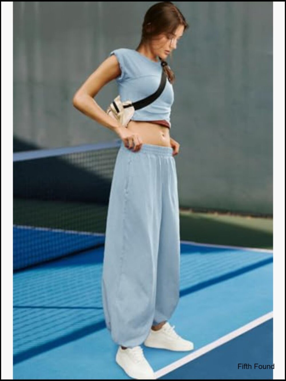 2 Piece Lounge Set Crop Top Wide Leg Pants Tracksuit Loungewear - Picture 3 of 7